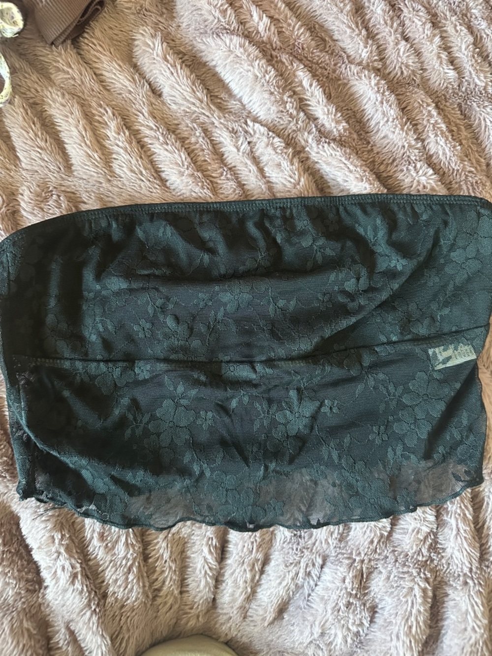Black lace tube top